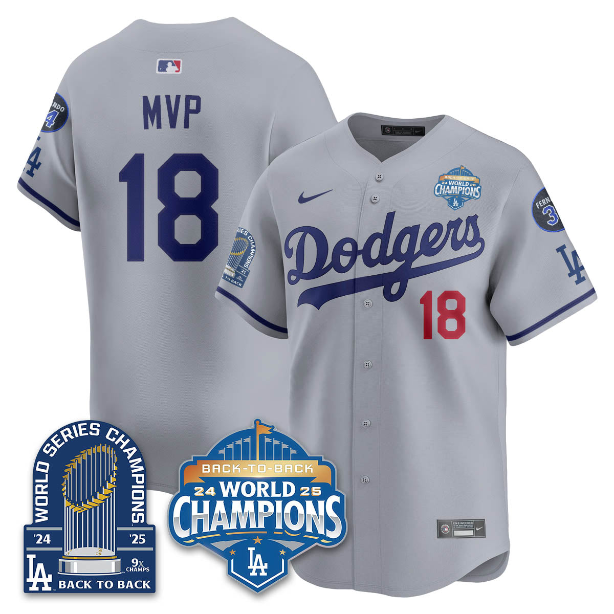 LAD 2025 World Series Champions Jersey - 9x Champs - All Stitched N2