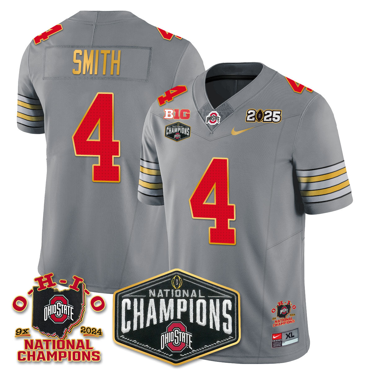 OSU 'Heritage Stripe' 2025 CFP Patch - National Champions Jersey N8 - All Stitched