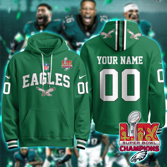 PHI Super Bowl LIX Champions Custom Hoodie-NQD