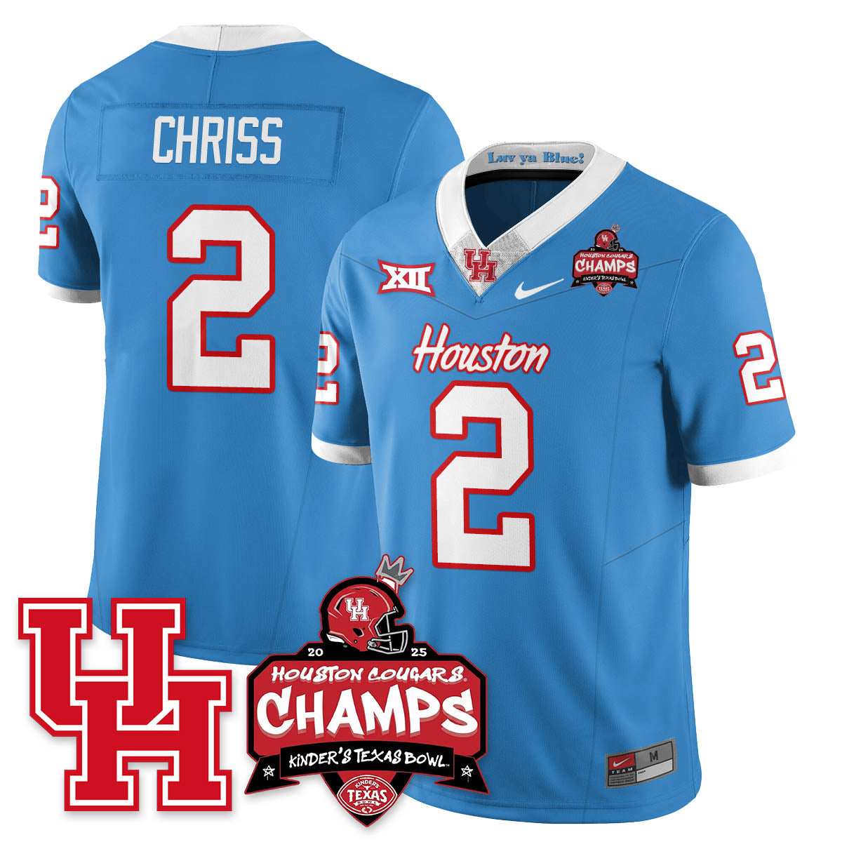 HCG Football 2025 Kinder's Texas Bowl Champions Jersey - All Stitched