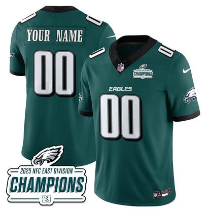 PHI NFC East Champions Vapor Limited Custom Jersey - All Stitched