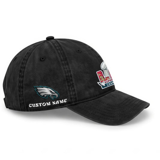 PHI Champions SB LIX Baseball Custom Wash Hat - Embroidered