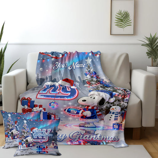 NYG x SNP | Premium Christmas Fleece Blanket & Throw Pillow-NQD