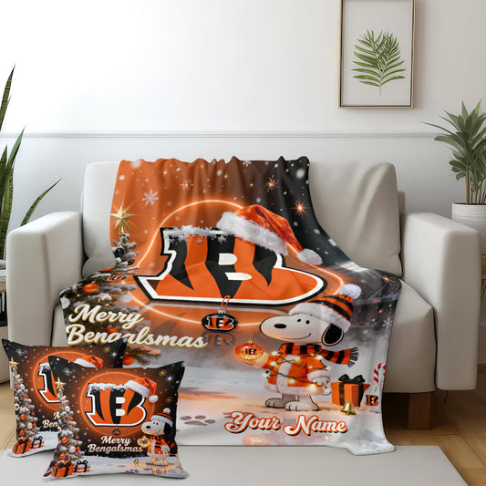 CB x SNP | Premium Christmas Fleece Blanket & Throw Pillow-NQD