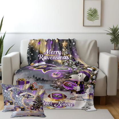 BAL x SNP | Premium Christmas Fleece Blanket & Throw Pillow-NQD