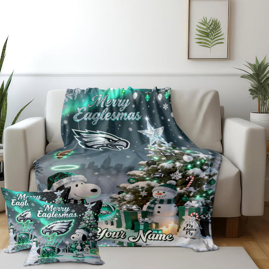 PHI x SNP | Premium Christmas Fleece Blanket & Throw Pillow-NQD