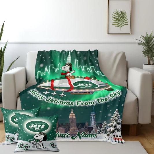 NYJ x SNP | Premium Christmas Fleece Blanket & Throw Pillow-NQD