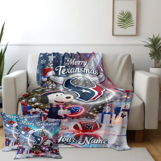 HOU x SNP | Premium Christmas Fleece Blanket & Throw Pillow-NQD