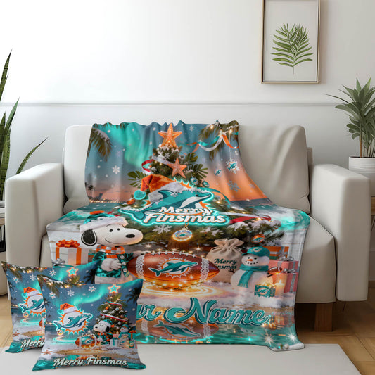 MIA x SNP | Premium Christmas Fleece Blanket & Throw Pillow-NQD