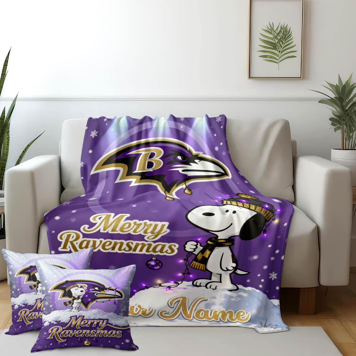BAL x SNP | Premium Christmas Fleece Blanket & Throw Pillow-NQD