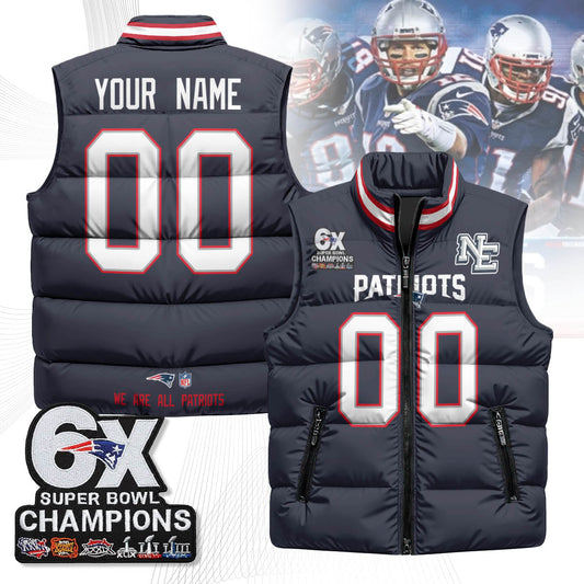 Custom NE 6-Time Champions Unisex Puffer Vest-NQD