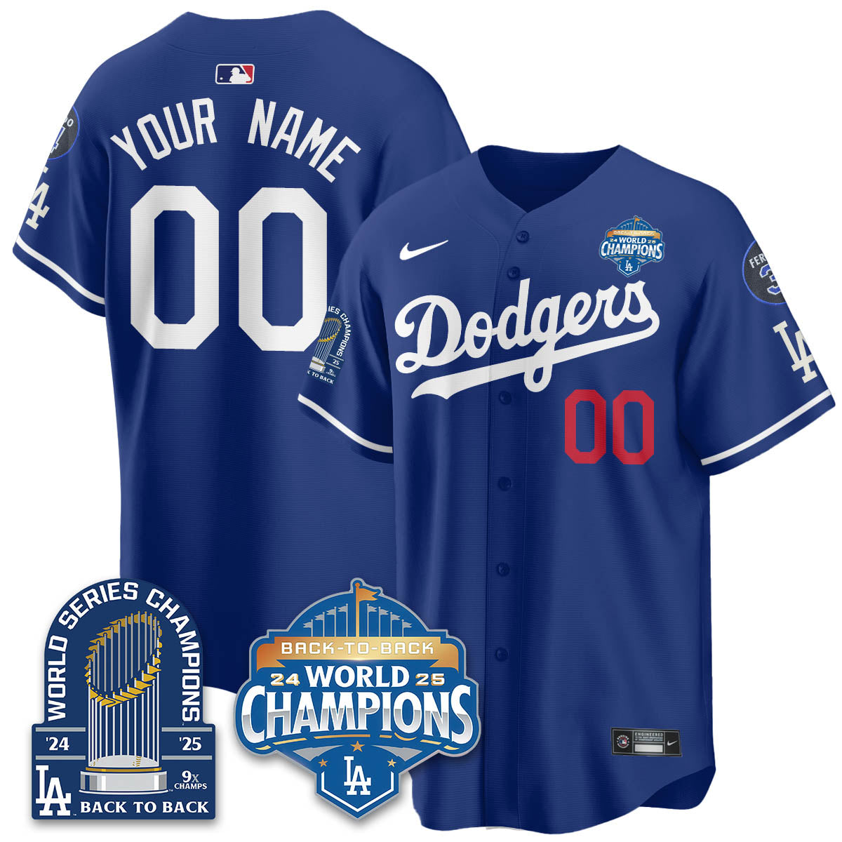 Custom LAD 2025 World Series Champions Jersey - 9x Champs - Stitched-NQD