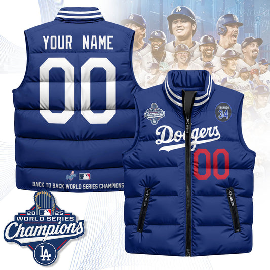LAD 2025 World Series Champions Custom Puffer Vest-NQD