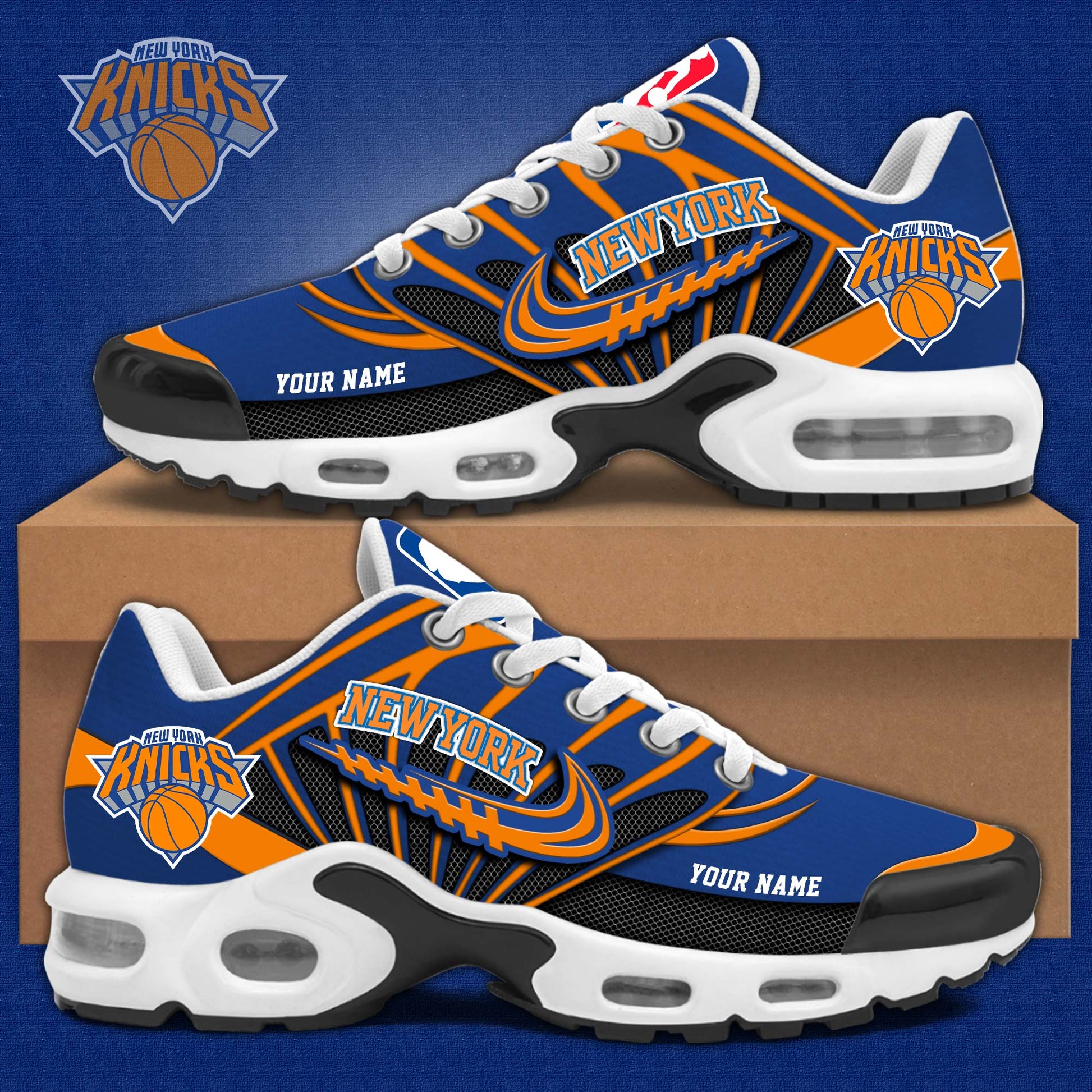 New York Knicks Personalized Air Max Plus Sneakers 01