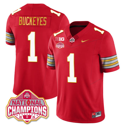 OSU 'Heritage Stripe' 2025 CFP Patch - National Champions Jersey - All Stitched