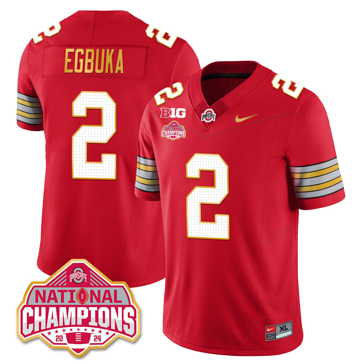 OSU 'Heritage Stripe' 2025 CFP Patch - National Champions Jersey - All Stitched