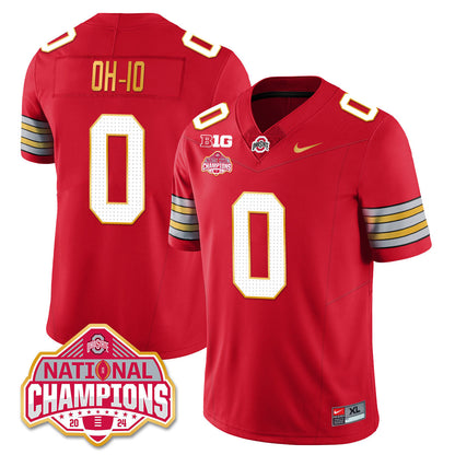 OSU 'Heritage Stripe' 2025 CFP Patch - National Champions Jersey - All Stitched