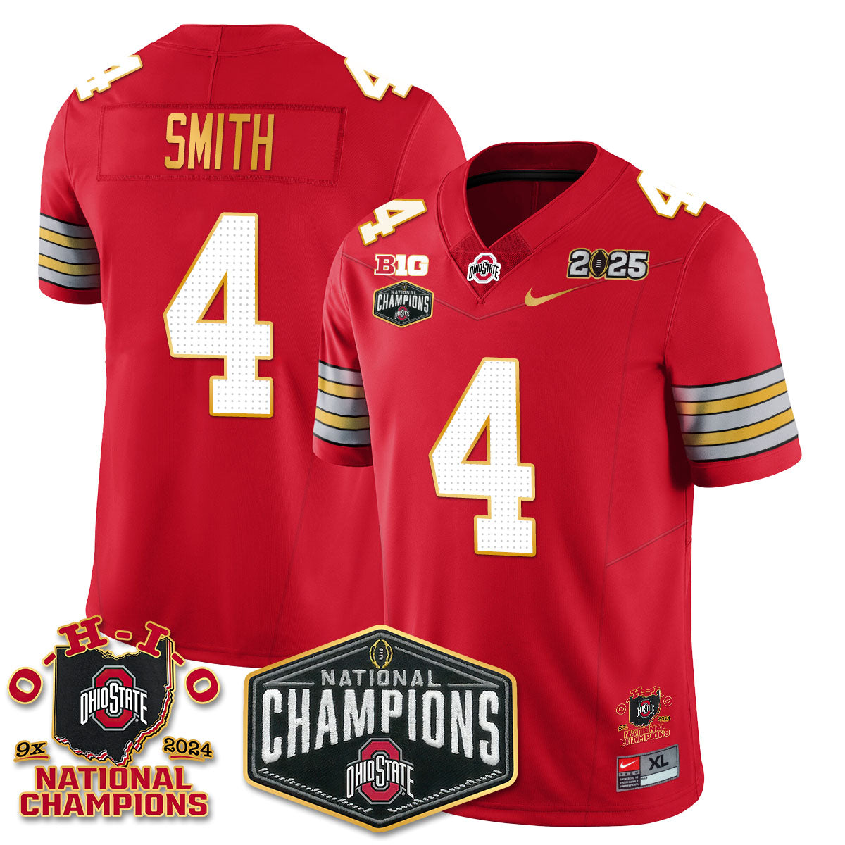 OSU 'Heritage Stripe' 2025 CFP Patch - National Champions Jersey N8 - All Stitched