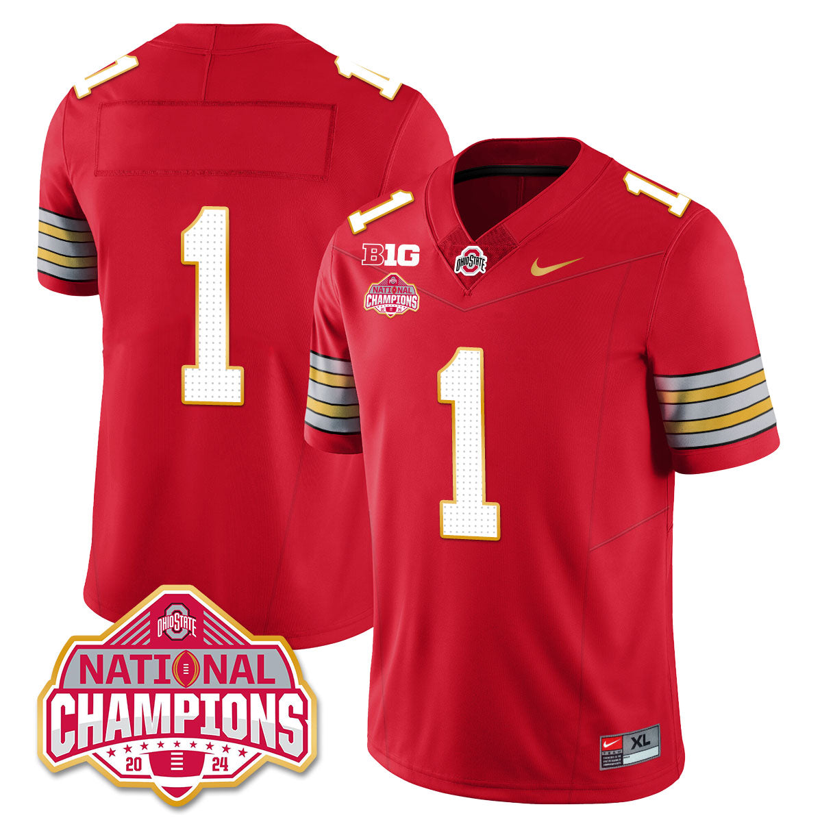 OSU 'Heritage Stripe' 2025 CFP Patch - National Champions Jersey N19 - All Stitched