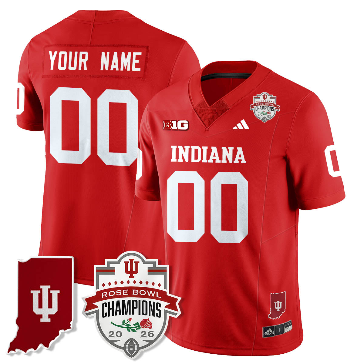 Indiana H Vapor Limited Football Custom Jersey - Rose Bowl Champions - All Stitched