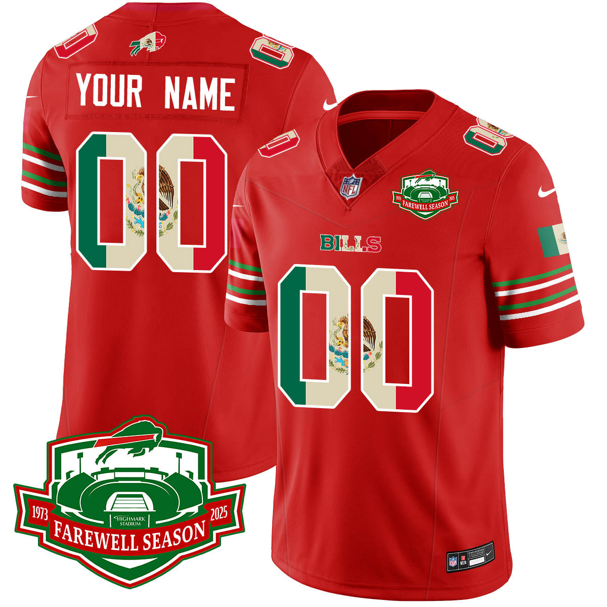 BUF Mexico Vapor Limited Jersey - Stitched-NQD
