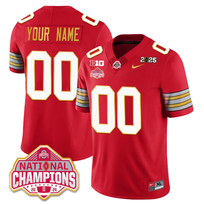 Custom Name/Gender OSU 'Heritage Stripe' 2025 CFP Patch - National Champions Jersey - All Stitched