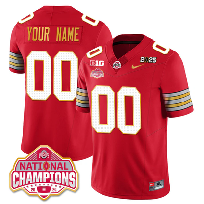 Custom Name/Gender OSU 'Heritage Stripe' 2025 CFP Patch - National Champions Jersey N19 - All Stitched
