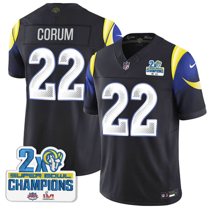 LAR 2-Time Champions Patch Vapor Limited Jersey - All Stitched 1