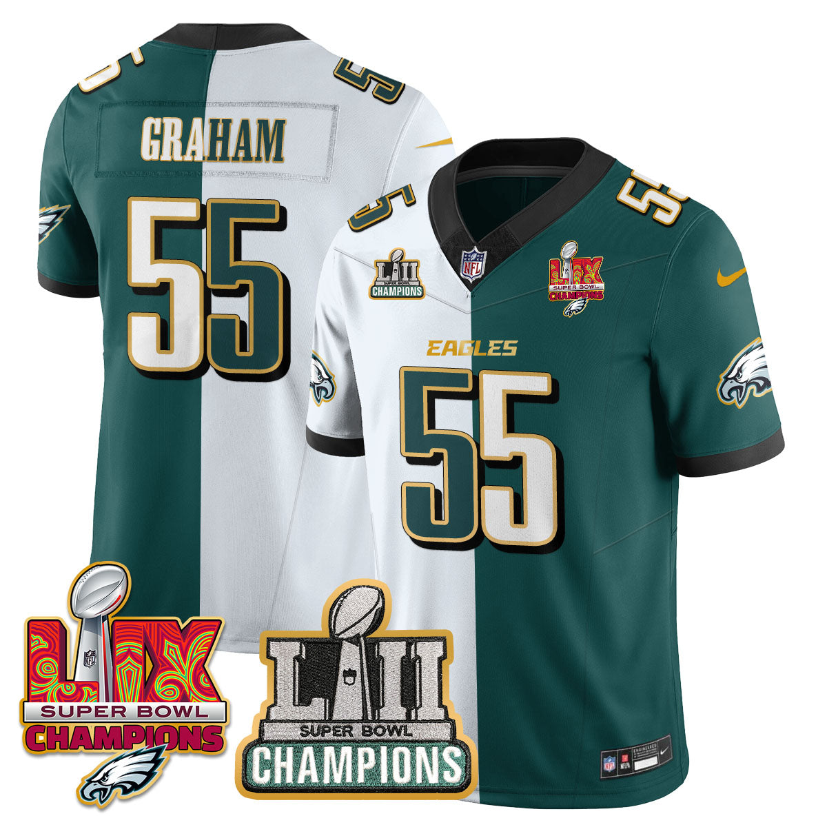 PHI LII-LIX Super Bowl Champions Vapor Limited Gold Jersey - All Stitched
