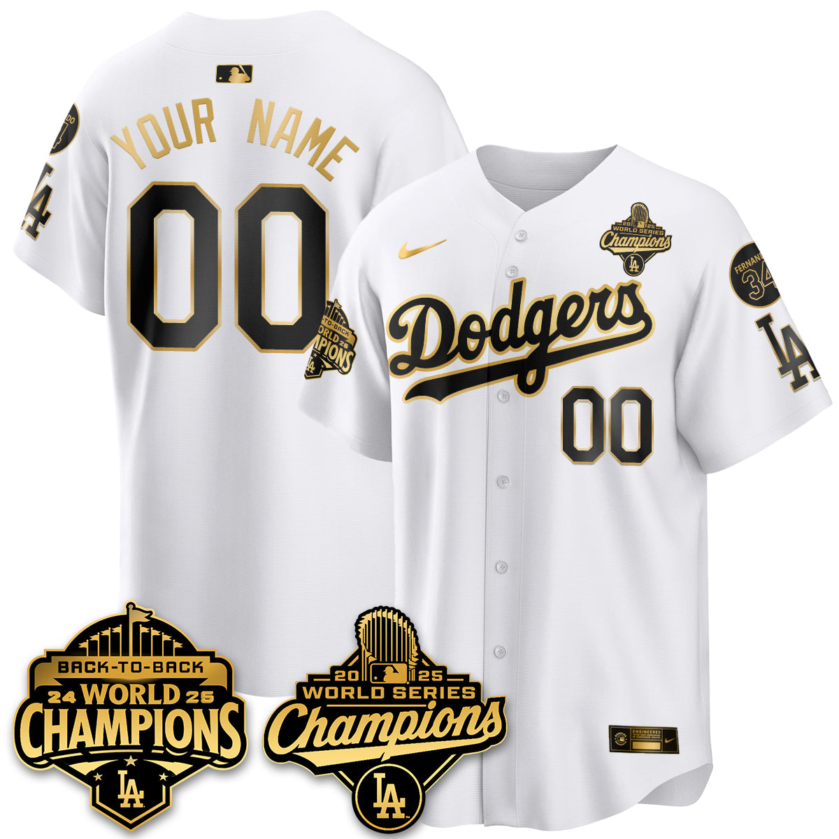 Custom LAD 2025 World Series Champions Jersey - Stitched-NQD