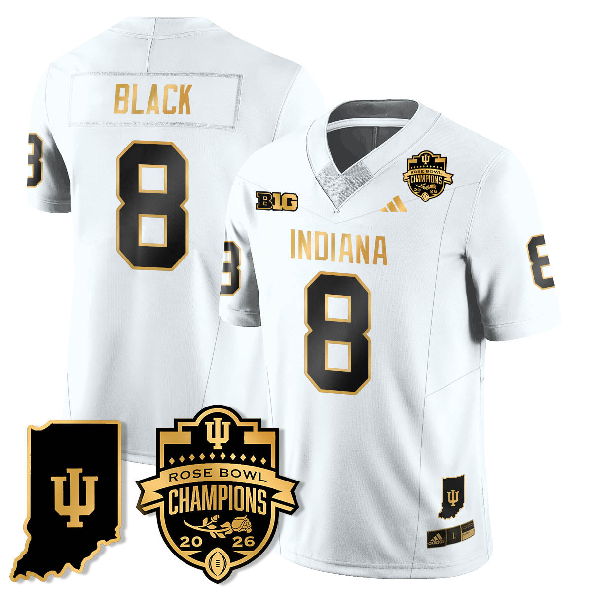 Indiana H Vapor Limited Football Gold Jersey - Rose Bowl Champions - All Stitched