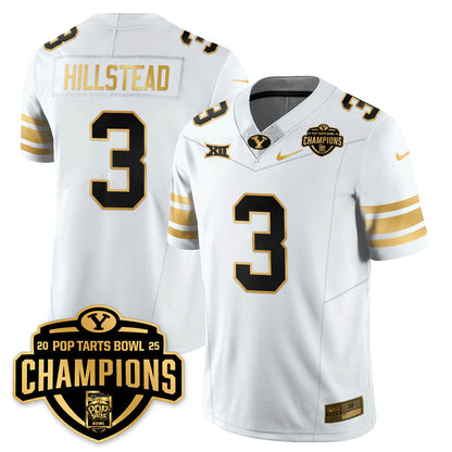 BYU Cougars Football 2025 Pop-Tarts Bowl Champions Gold Jersey - All Stitched