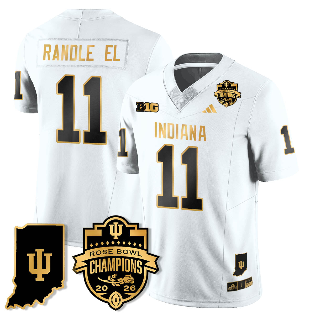Indiana H Vapor Limited Football Gold Jersey - Rose Bowl Champions - All Stitched