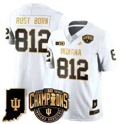Indiana H Vapor Limited Football Gold Jersey - Big 10 Champions - All Stitched