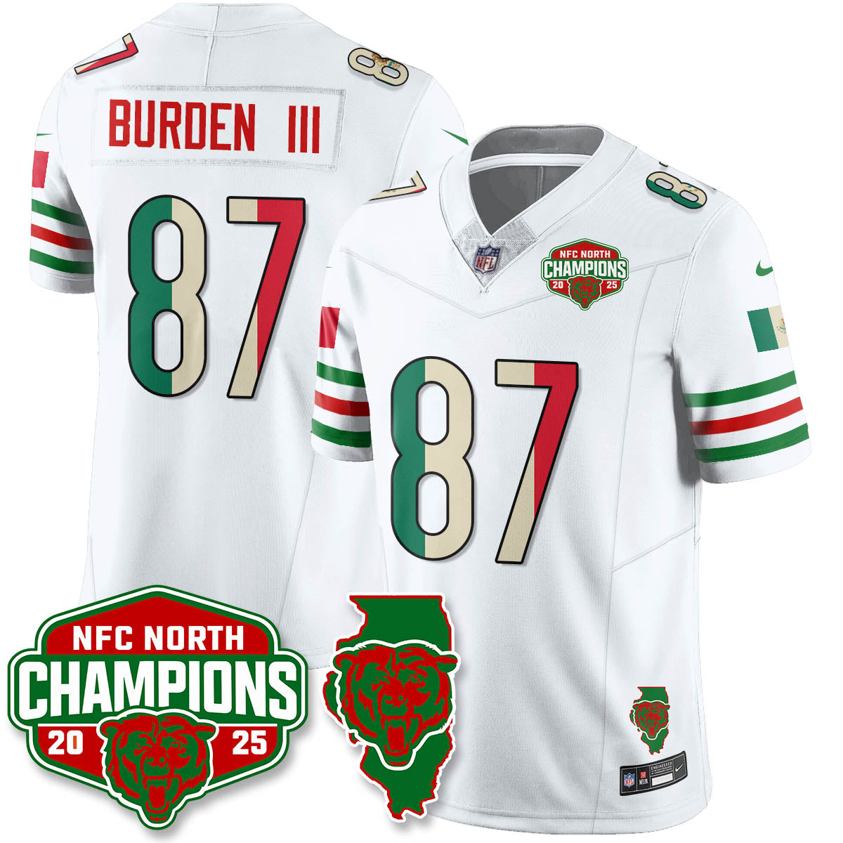 CHI Mexico NFC North Division Champions Vapor Limited Jersey - All Stitched