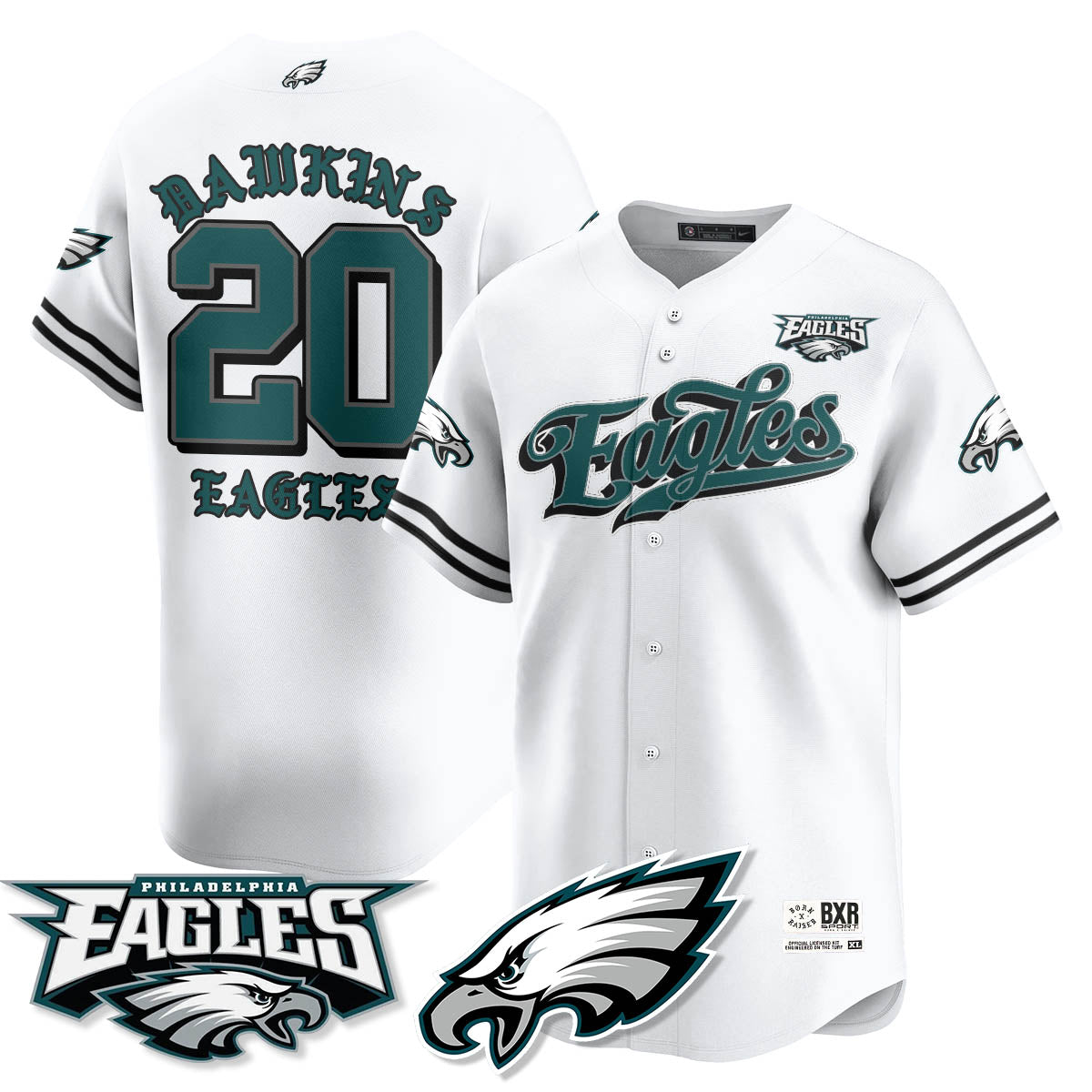 PHI Born x Raised Baseball Jersey - All Stitched