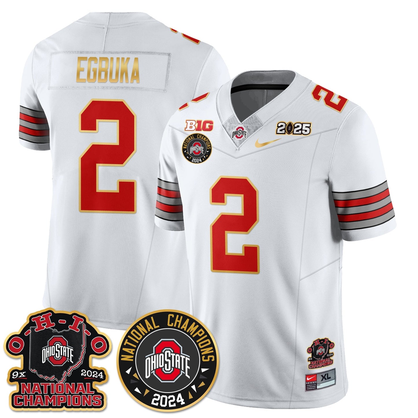 OSU 'Heritage Stripe' 2025 CFP Patch - National Champions Jersey N5 - All Stitched