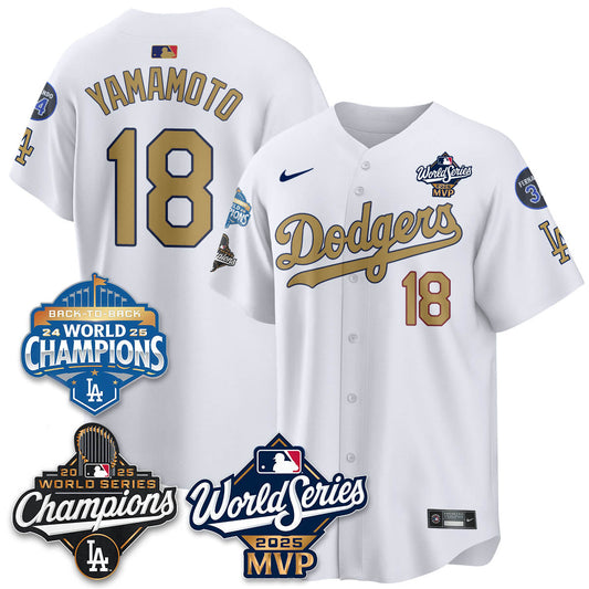 Yoshinobu Yamamoto LAD 2025 World Series MVP Jersey - All Stitched N2