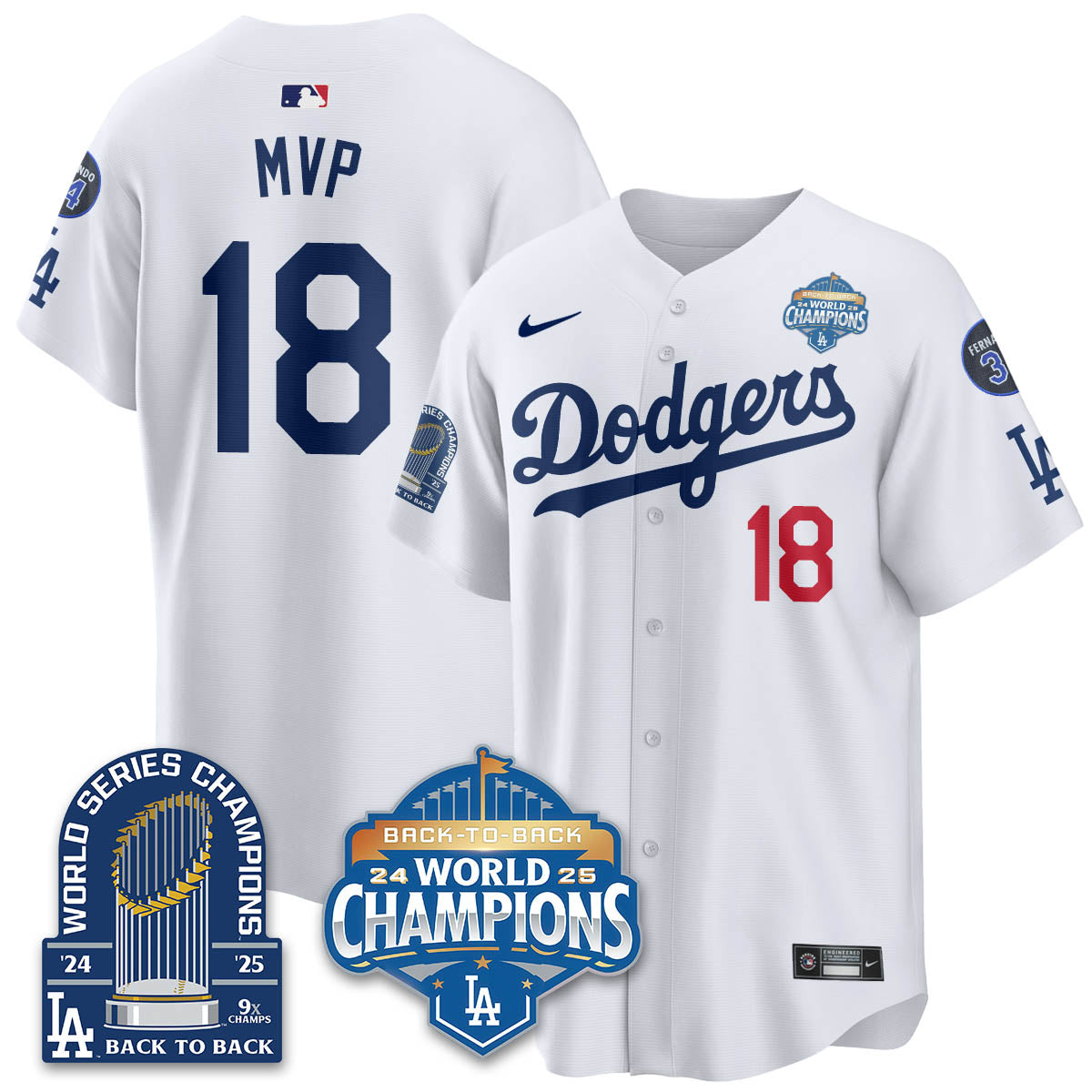 LAD 2025 World Series Champions Jersey - 9x Champs - All Stitched N2