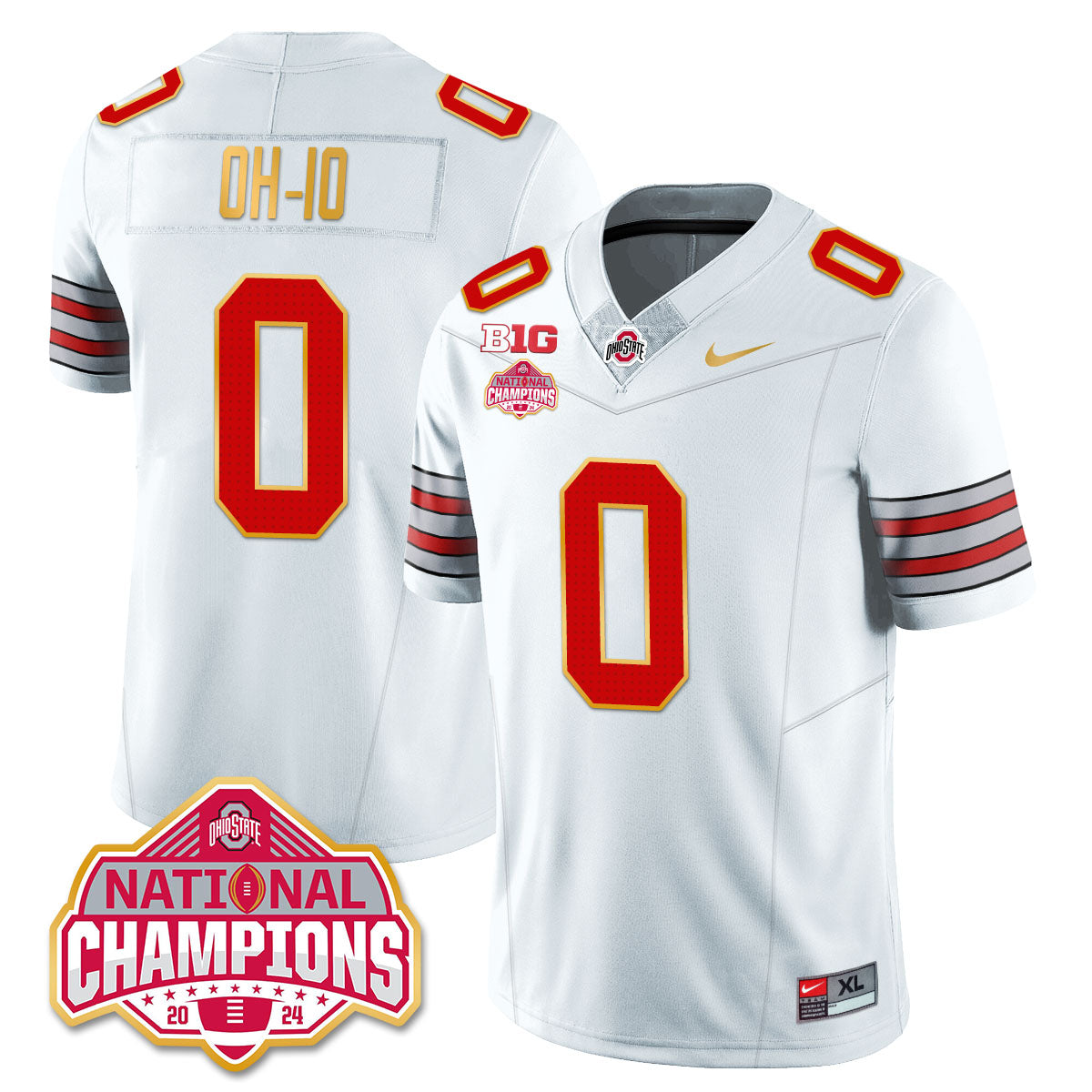 OSU 'Heritage Stripe' 2025 CFP Patch - National Champions Jersey - All Stitched