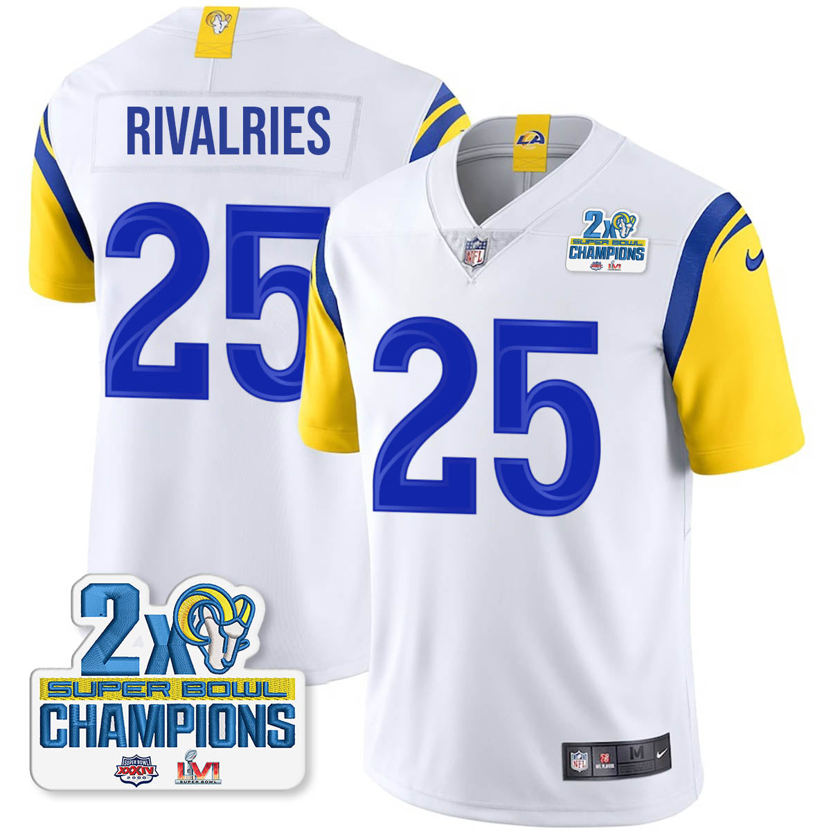 LAR 2-Time Champions Patch Vapor Limited Jersey - All Stitched 1