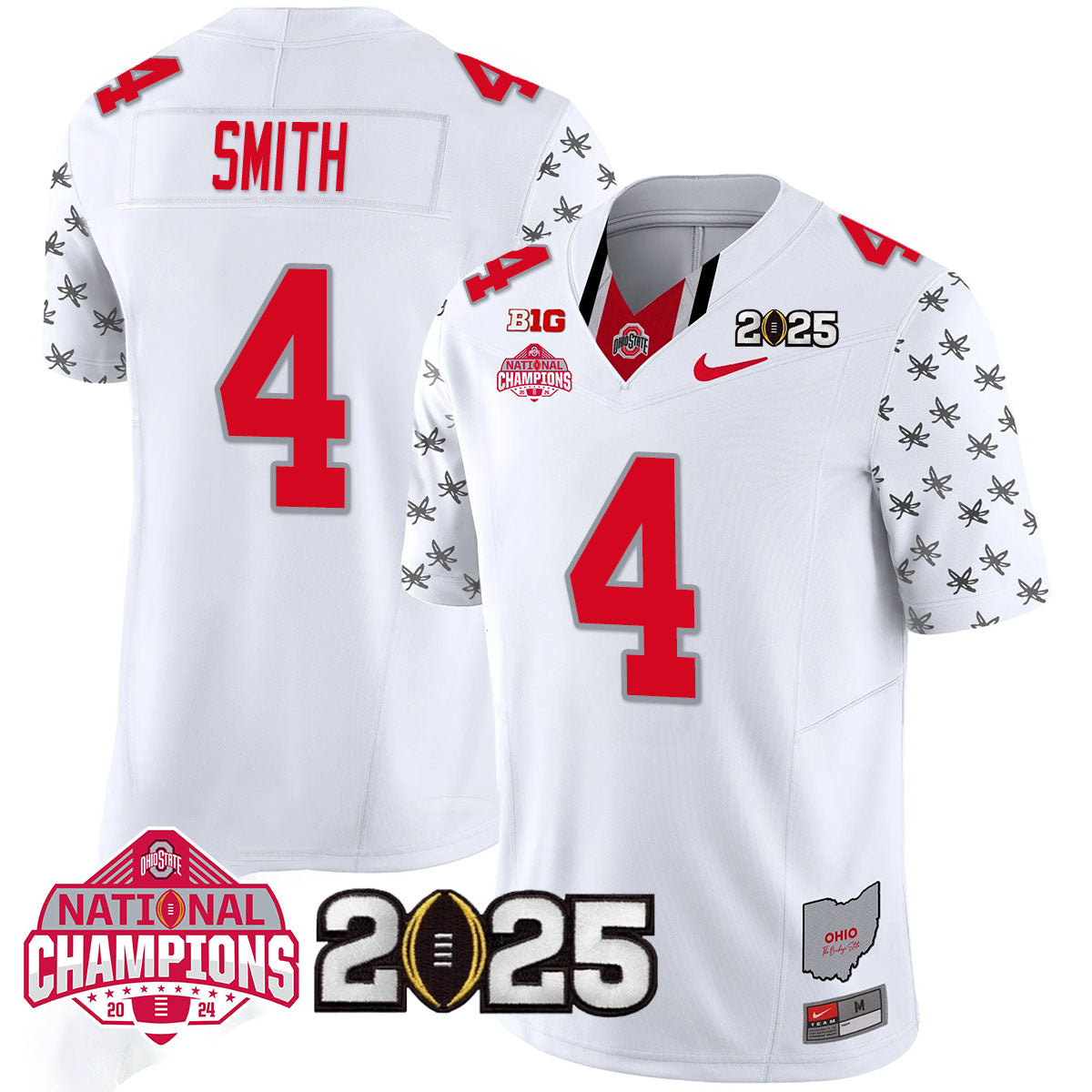 OSU 'Heritage Stripe' 2025 CFP Patch - National Champions Jersey N19 - All Stitched