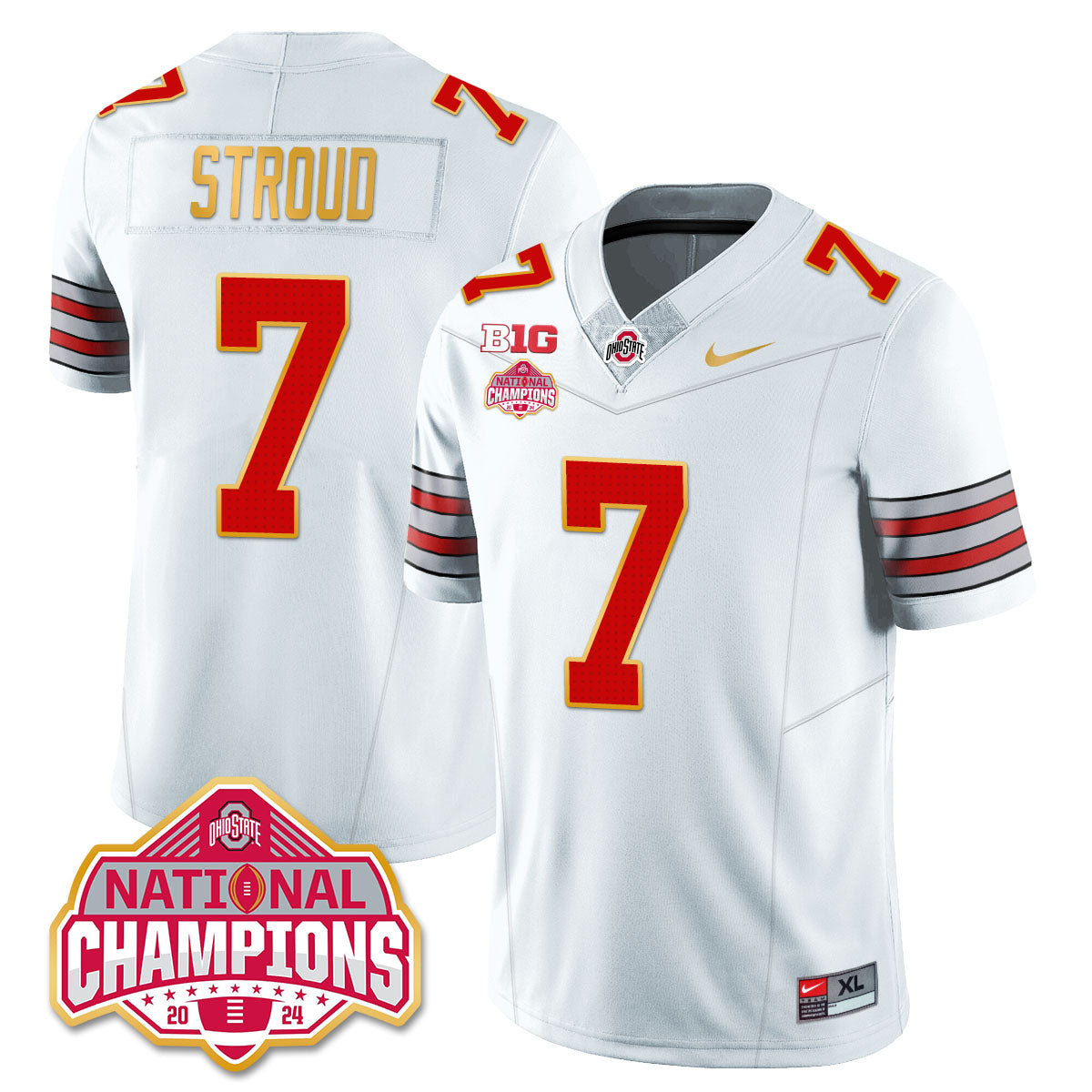 OSU 'Heritage Stripe' 2025 CFP Patch - National Champions Jersey - All Stitched