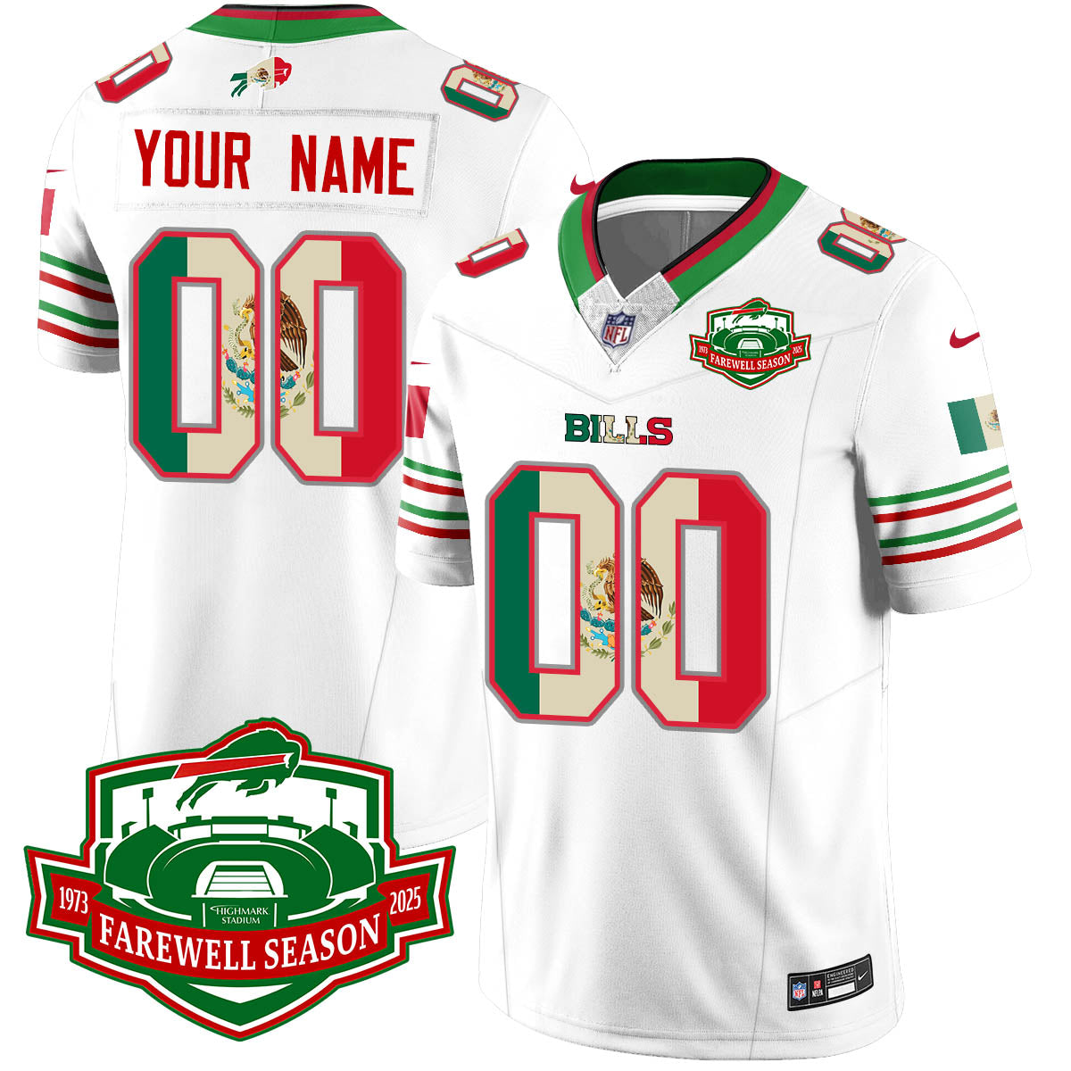 BUF Mexico Vapor Limited Custom Jersey - Stitched-NQD