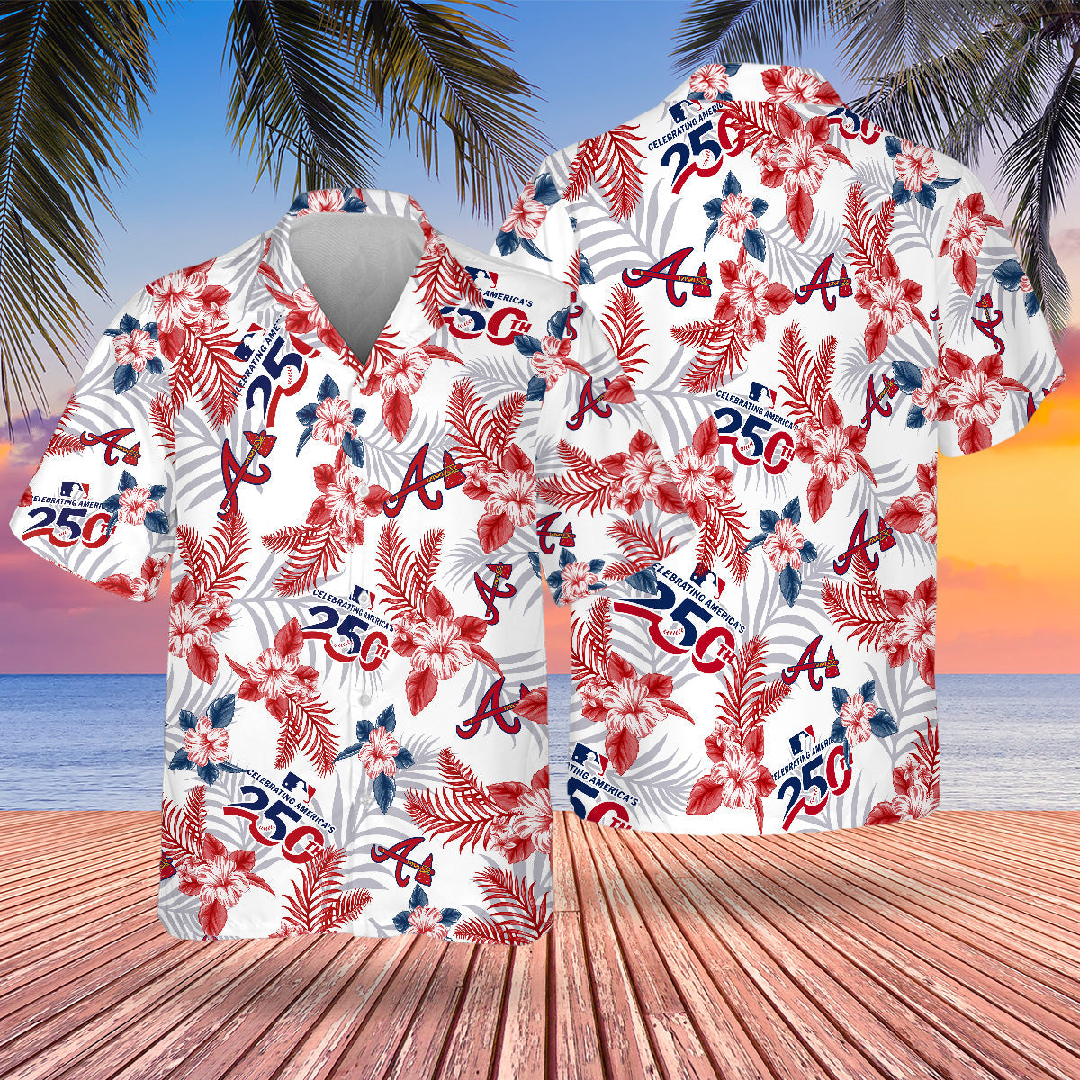 ATL Special Semiquincentennial Hawaiian Design Button Shirt