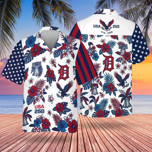 DET Special Semiquincentennial Hawaiian Design Button Shirt V5-NQD