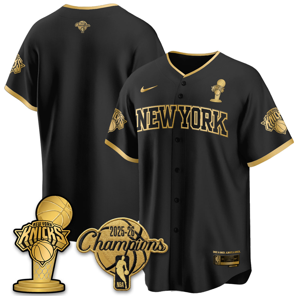 NYK 2026 NBA Champions Vapor Jersey - Stitched1-NQD
