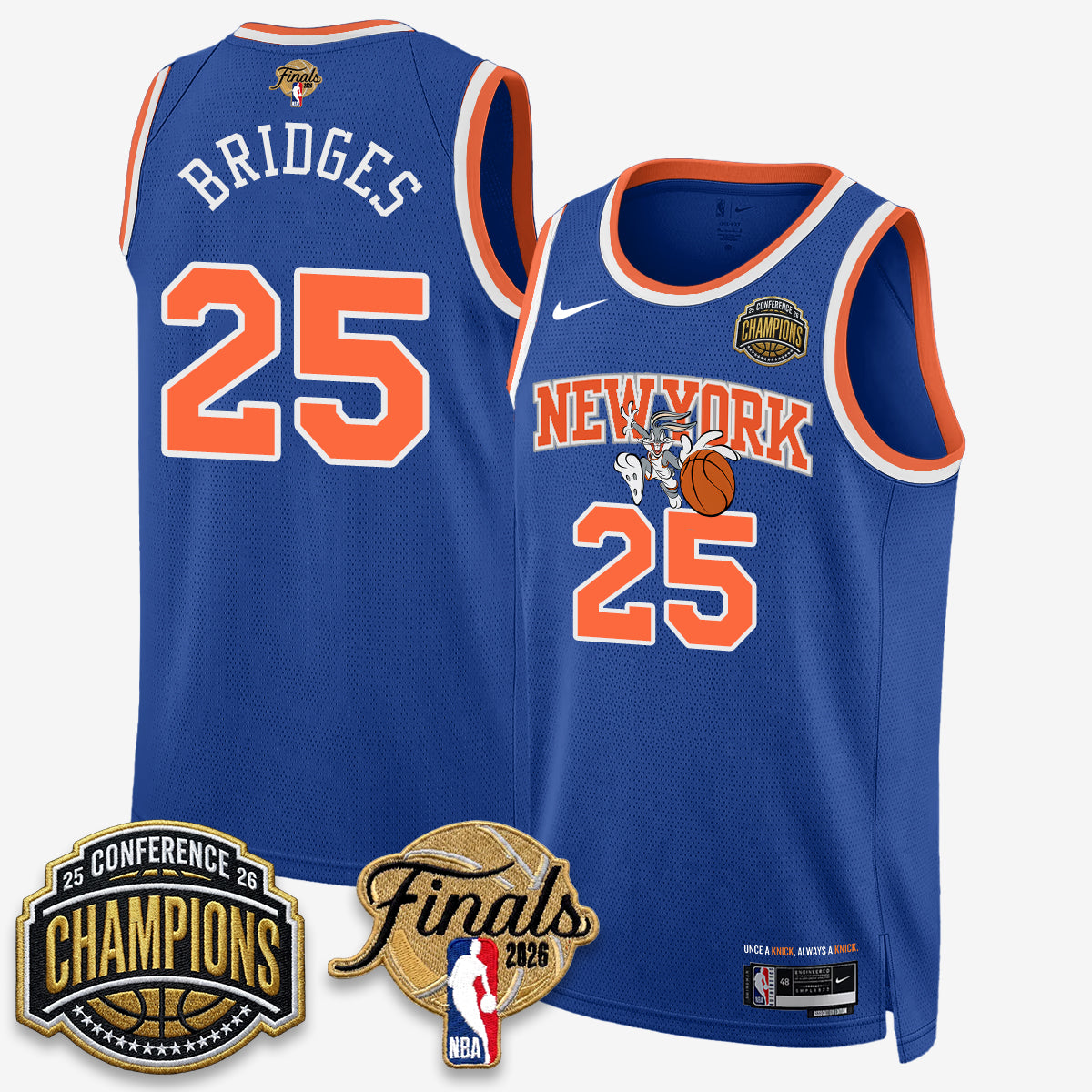 NYK 2026 NBA Eastern Conference Champions x Looney Tunes Vapor Jersey V2- Stitched-NQD