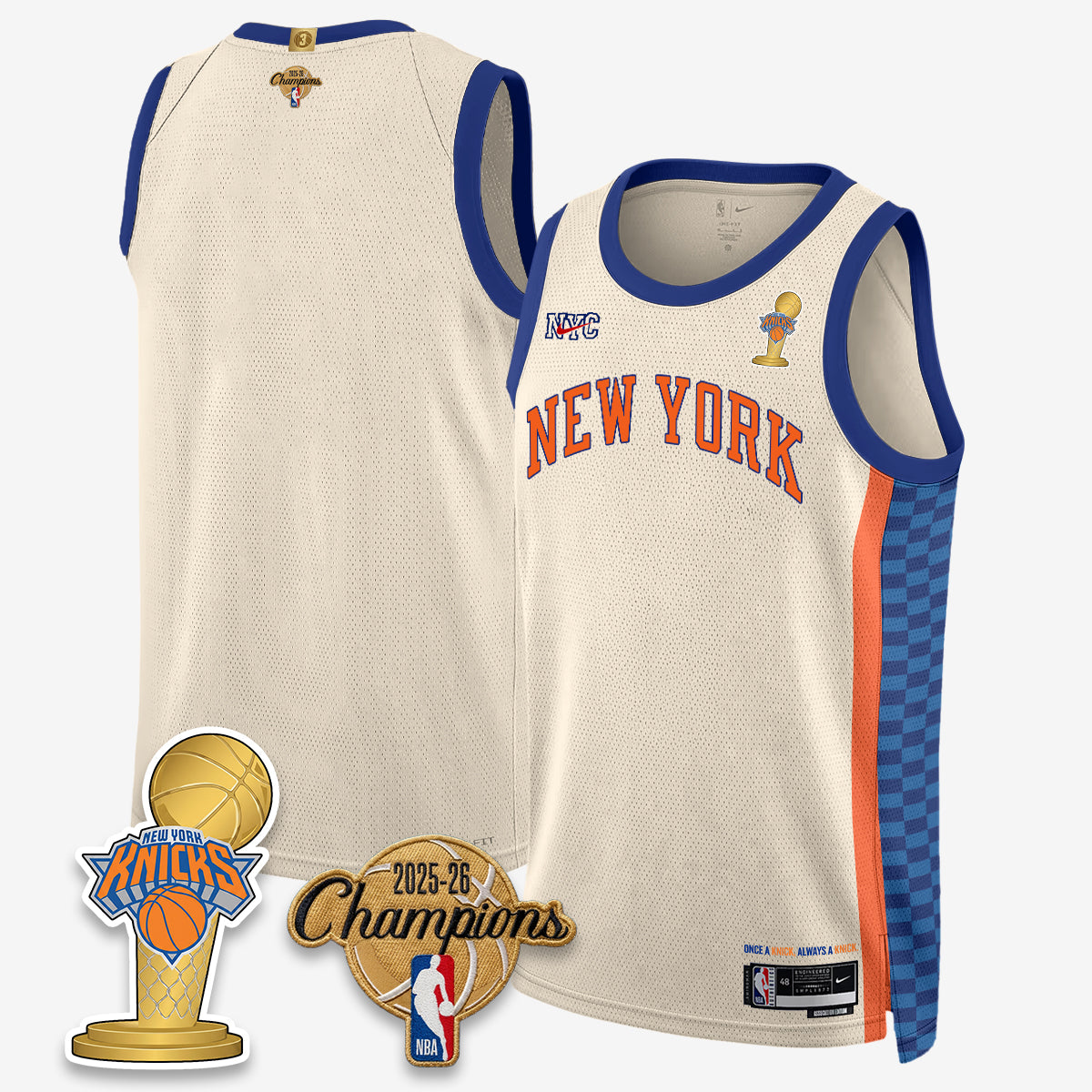 NYK 2026 Basketball Champions Vapor Jersey - Stitched-NQD