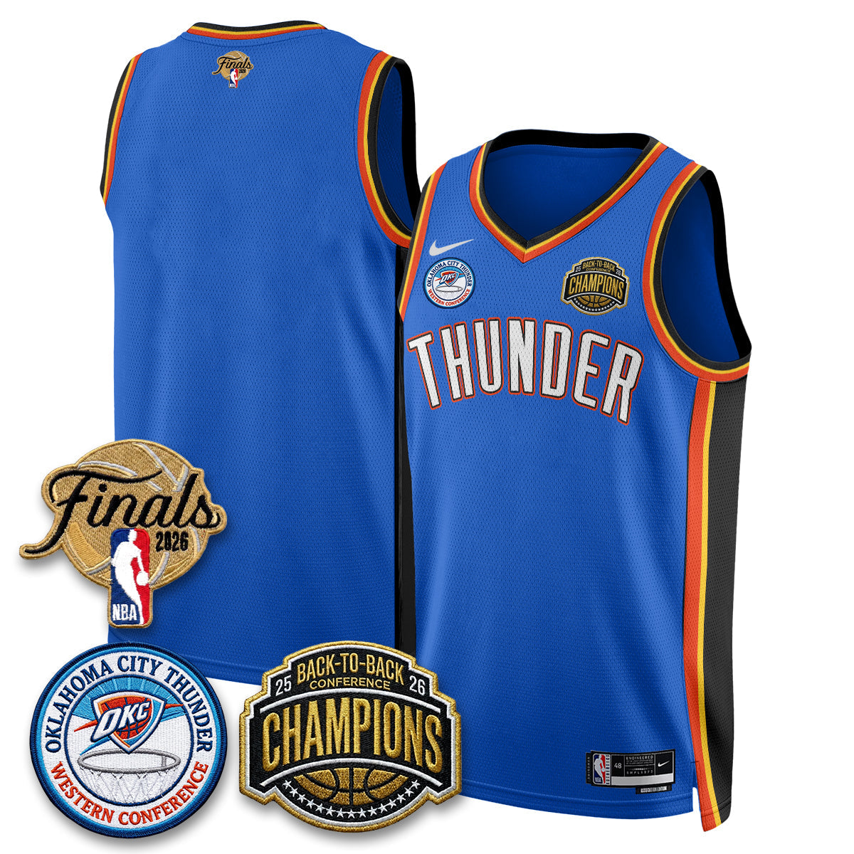 OKC 2026 NBA Western Conference Champions Vapor Jersey - Stitched-NQD